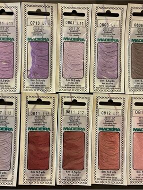 Madeira Silk Embroidery Floss Assorted Lot of 10
